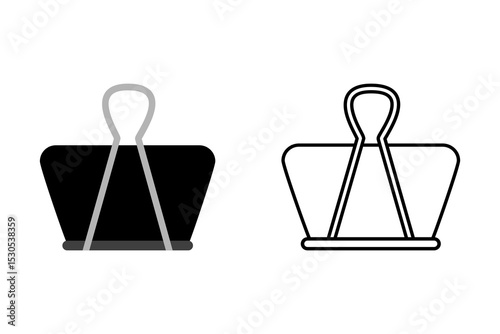 Paper Clamp icon. Binder Clip icon. Vector Illustration design.