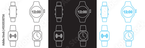 Smart Watch Icon. Vector for time, apps, notifications, GPS,  mail, etc.  Vector for websites, mobile interfaces, presentations, banner, visual branding etc. Vector illustration. EPS 10