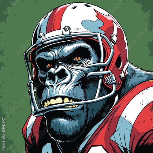gorilla wearing american football helmet