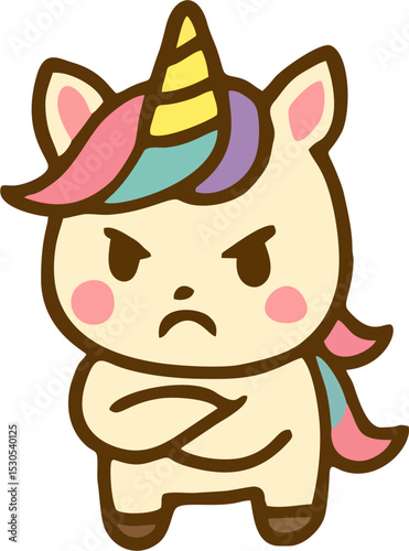 kawaii mad unicorn clipart