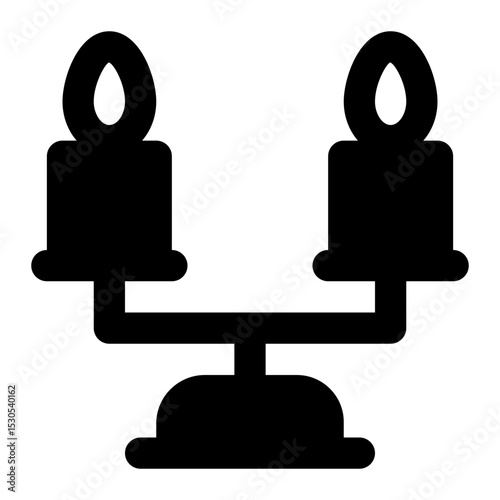 dinner candle black glyph icon