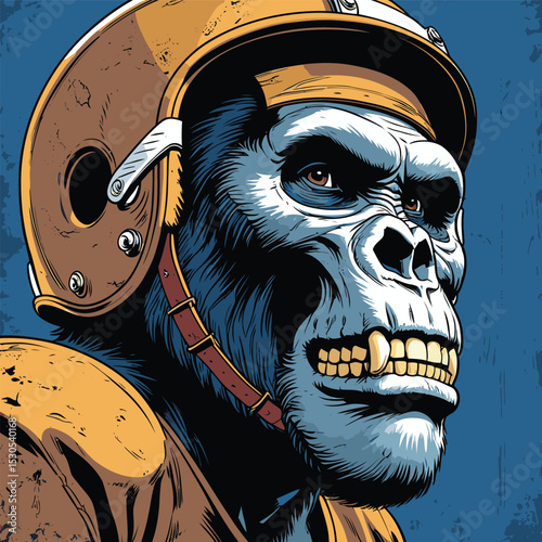 gorilla wearing american football helmet