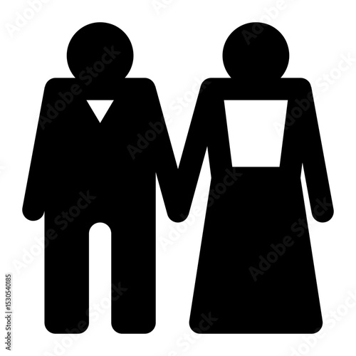 groom and bride black glyph icon