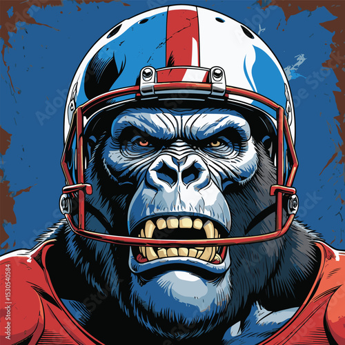 gorilla wearing american football helmet