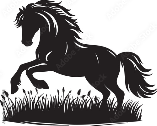 black horse vector illustration