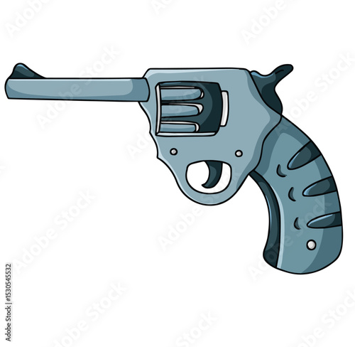 Cute cartoon hand drawn vector gun clipart.
