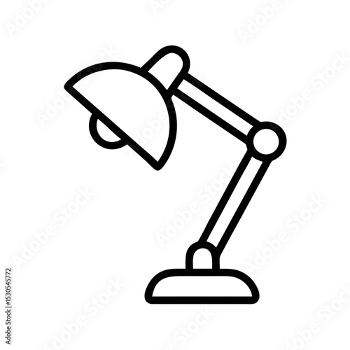 Desk Lamp Outline Icon Vector Illustration