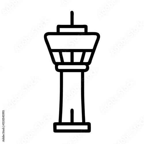 Control Tower Icon Outline for Aviation and Airport Management Concepts