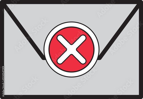 Error Email Icon, Failed Mail Envelope Symbol