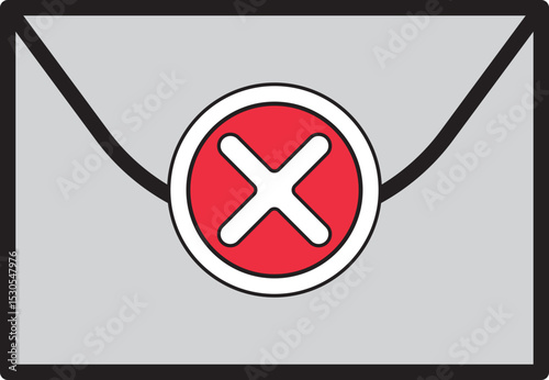 Error Email Icon, Failed Mail Envelope Symbol