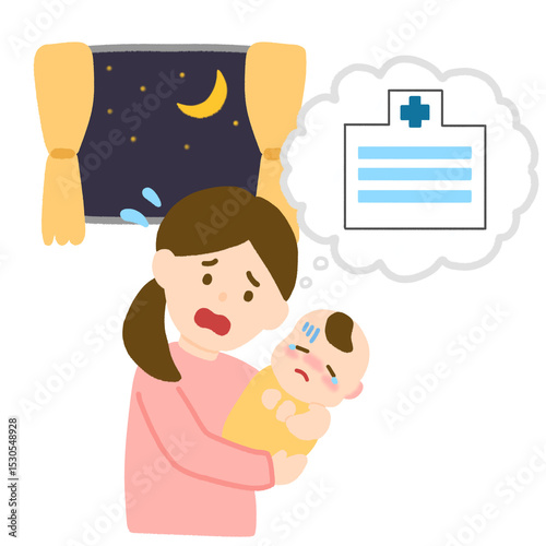夜に体調不良になってしまった赤ちゃん