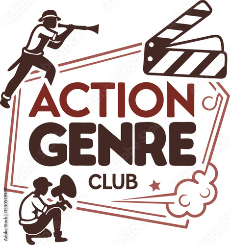 Action Genre Club typography Design Print Ready eps cut file 