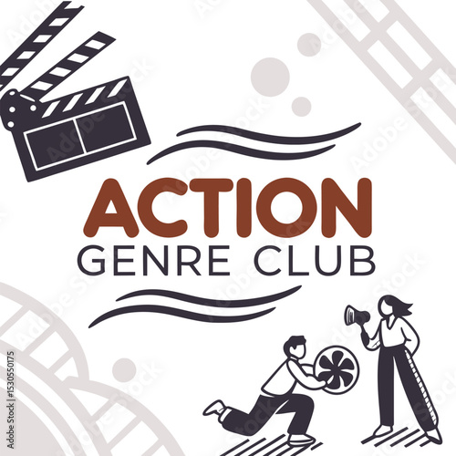 Action Genre Club typography Design Print Ready eps cut file 