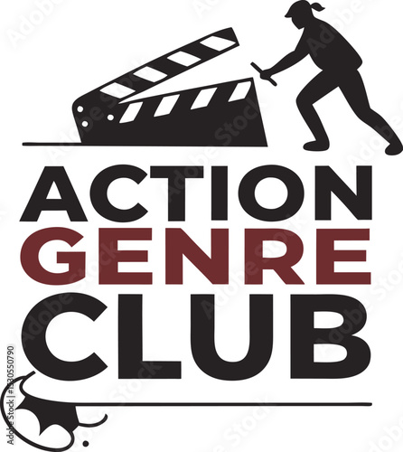 Action Genre Club typography Design Print Ready eps cut file 