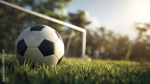 Soccer Ball On Grass Field Near Goal
