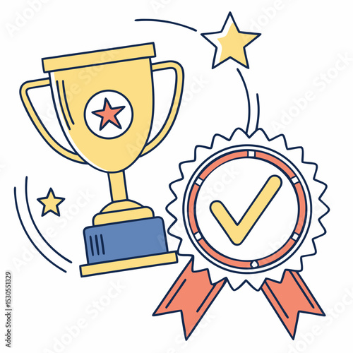Goal achievement icon vector