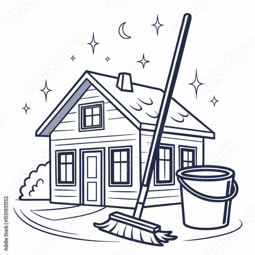 House cleaning icon vector