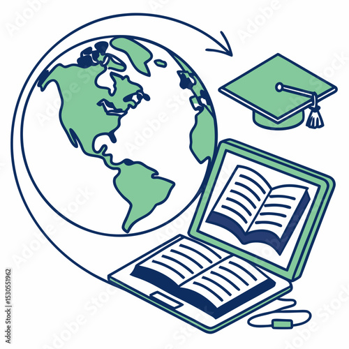 Online learning icon vector
