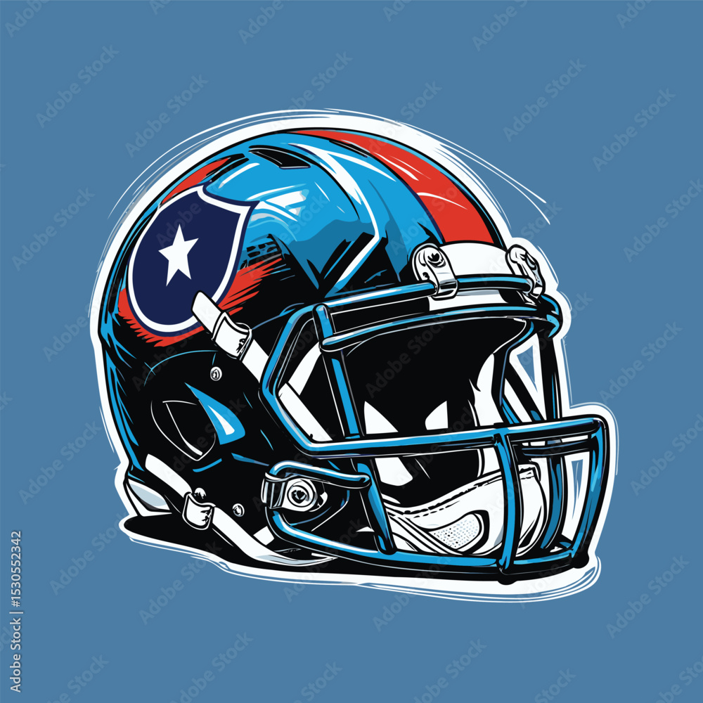 Fototapeta premium vector illustration of american football helmet