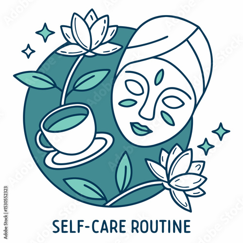Self-care routine icon vector