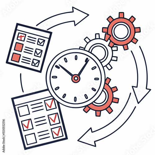 Time management icon vector