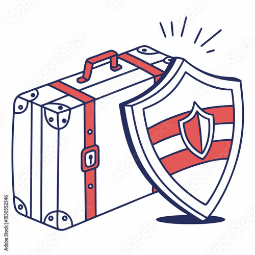 Travel insurance icon vector