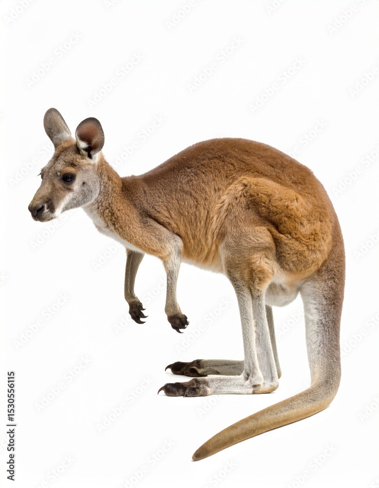 Fototapeta premium Australian kangaroo over white background