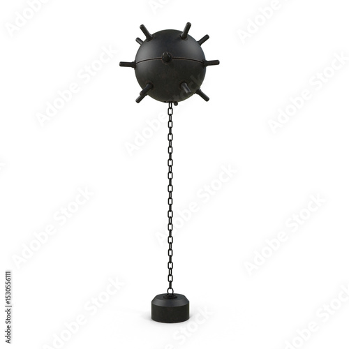 Old Underwater Mine isolated on transparent background