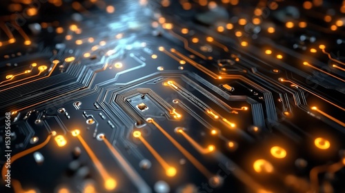 Glowing Circuit Board Technology Concept.

