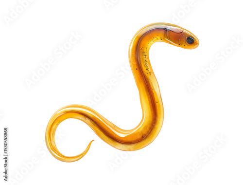 Orange intestinal parasitic worms isolated PNG on transparent background photo