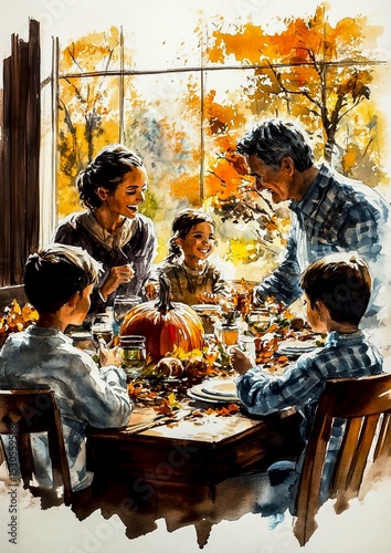 A Warm Thanksgiving Family Dinner photo