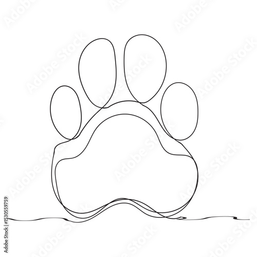  continuous line Paw icon vector illustration. dog paw print sign and symbol 