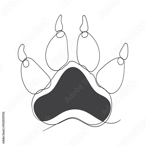  continuous line Paw icon vector illustration. dog paw print sign and symbol 