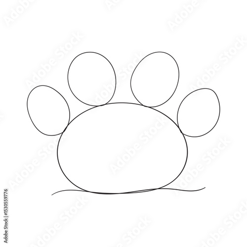  continuous line Paw icon vector illustration. dog paw print sign and symbol 