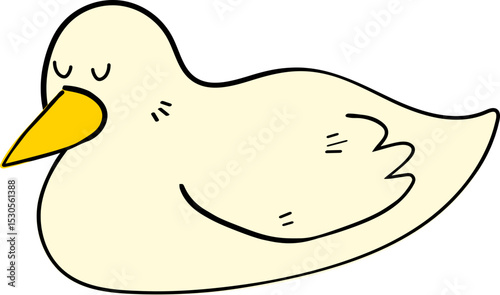 Hand Drawn Cartoon Goose Duck Bird Character Illustration