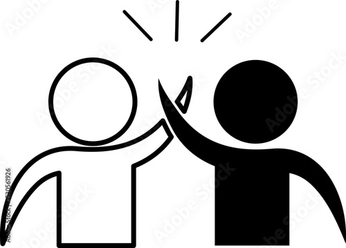 person teamwork deal friendship togeter relationship icon line.svg
