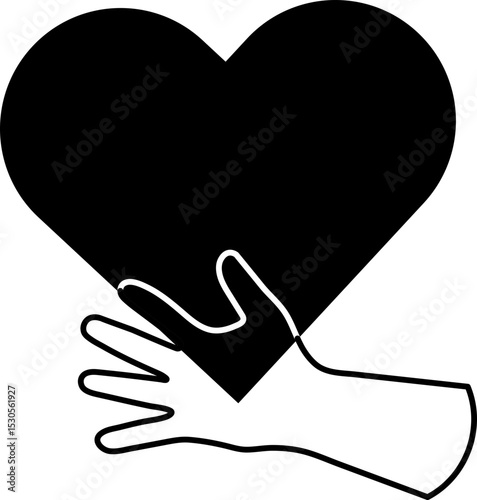 love heart hand friendship togeter relationship line icon.svg