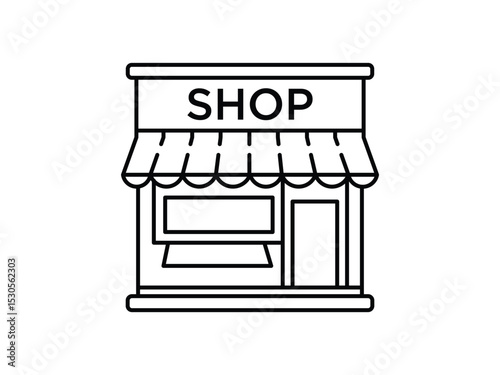 Outline Store Icon, Minimalist Shopfront Design
