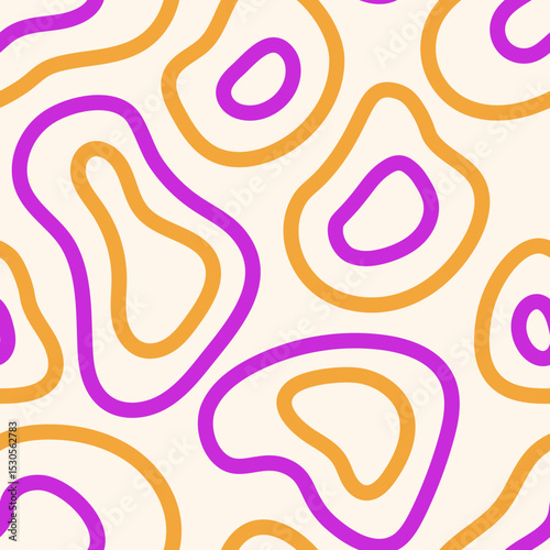 Liquid Line Seamless Pattern. Abstract Flowing Background with curvy bending shapes. Repeat vector illustration