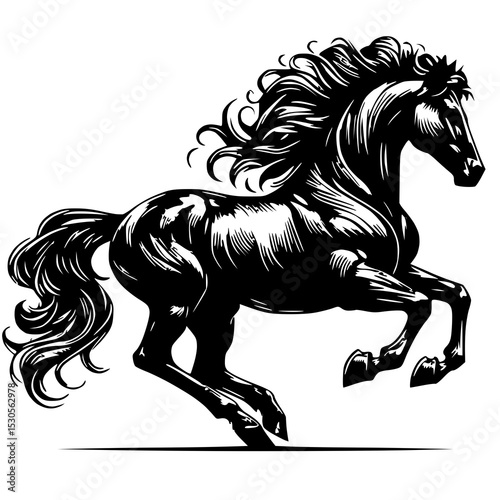black horse vector illustration