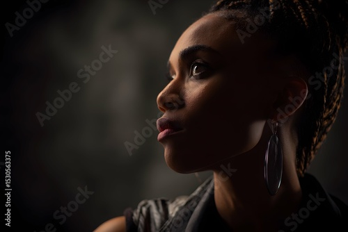 Expectancy blooms like dawn in a dim studio, as her gaze set sail into tomorrow.