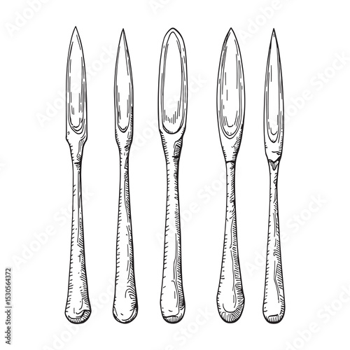 handheld bone chisel line art vector drawing medical instrument
