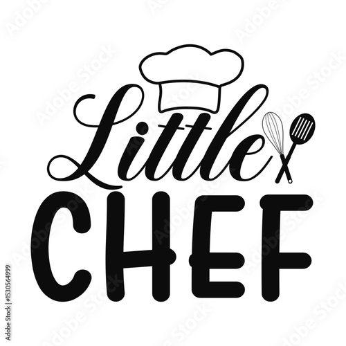Cute Little Chef Illustration for Kitchen Posters and T-Shirts