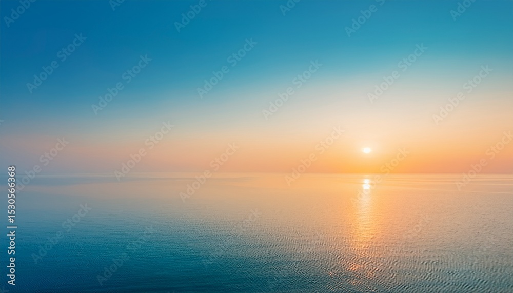 Fototapeta premium 夕日が優しい夏の海を静かに仕上げたシンプルなグラデーション背景画像、デスクトップ画面、壁紙 Generated by AI