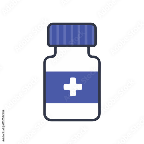 flat vector icon of health and medical equipment, medicine bottle, suitable for design and infographic applications