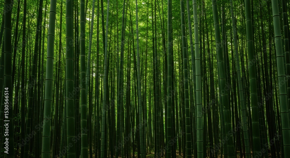 Fototapeta premium Detailed Bamboo Forest with Depth and Repetition