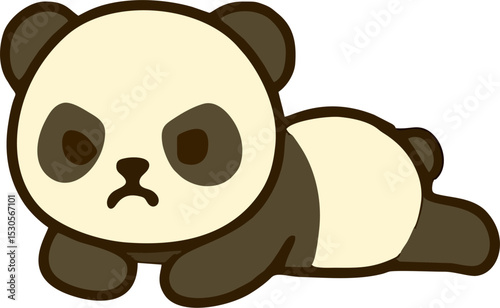 grumpy panda face vector art