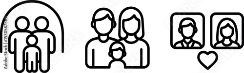 Family icons: group, portrait, relationships - symbolic of unity and love