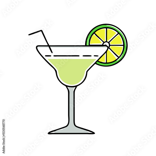 Classic margarita with a lime wedges 