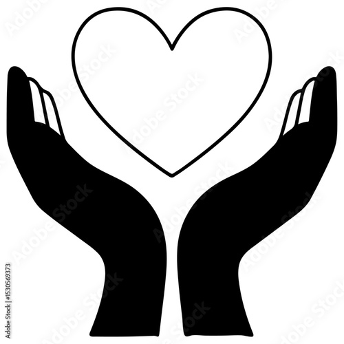 Hands tenderly cradling a vibrant red heart, a symbol of love and care, perfect for Valentine's romance